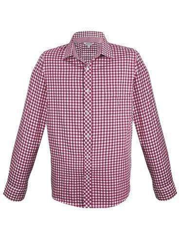 Aussie Pacific Men's Brighton Long Sleeve Shirt 1909L Corporate Wear Aussie Pacific Red/White XXS